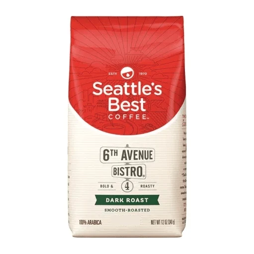 Seattle's Best Coffee 6th Avenue Bistro Dark Roast WHOLE BEAN 340gr (6 Pack) 3 Seattle's Best Coffee 6th Avenue Bistro Dark Roast WHOLE BEAN 340gr (6 Pack)