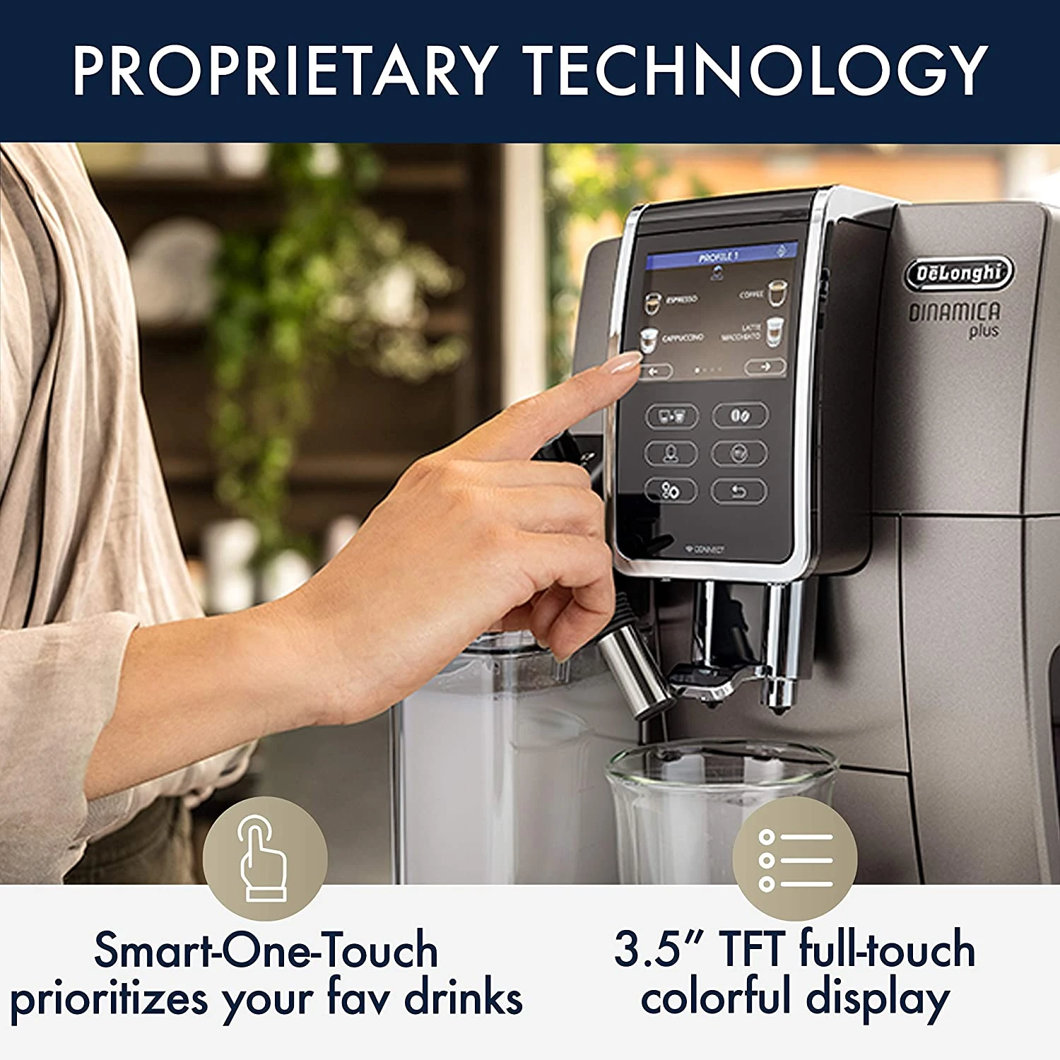 Delonghi Dinamica Plus, Smart Coffee & Espresso Machine With Coffee Link Connectivity App + Automatic Milk Frother, Titanium - ECAM37095TI 11 Delonghi Dinamica Plus, Smart Coffee & Espresso Machine With Coffee Link Connectivity App + Automatic Milk Frother, Titanium - ECAM37095TI - Image 9