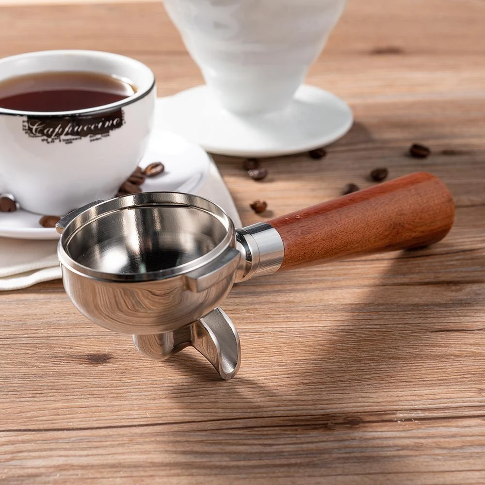 Accessories 58 Mm Portafilter W/rosewood Handle, Double Basket, And Double Spout 4 Accessories 58 Mm Portafilter W/rosewood Handle, Double Basket, And Double Spout - Image 2